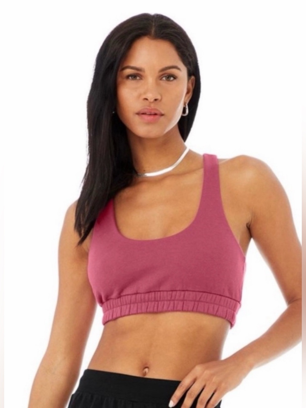 ALO YOGA | ✨NEW✨ Accolade Sweatshirt Bra in Raspberry Sorbet